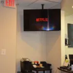 Waiting area of the clinic with television
